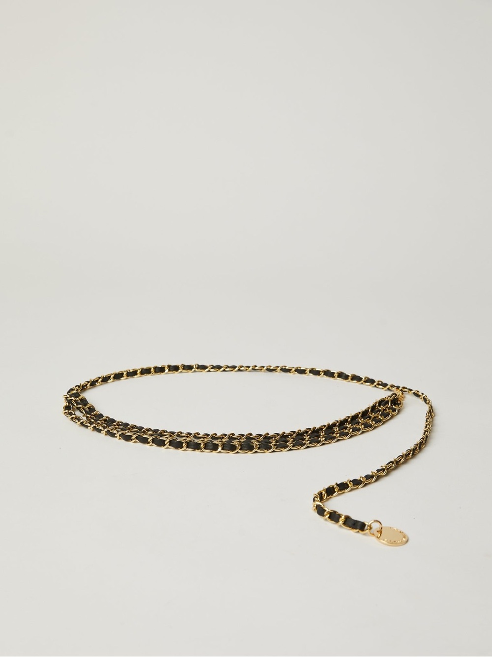 B-Low the Belt Gissel Mini Chain Belt Black and Gold Like New